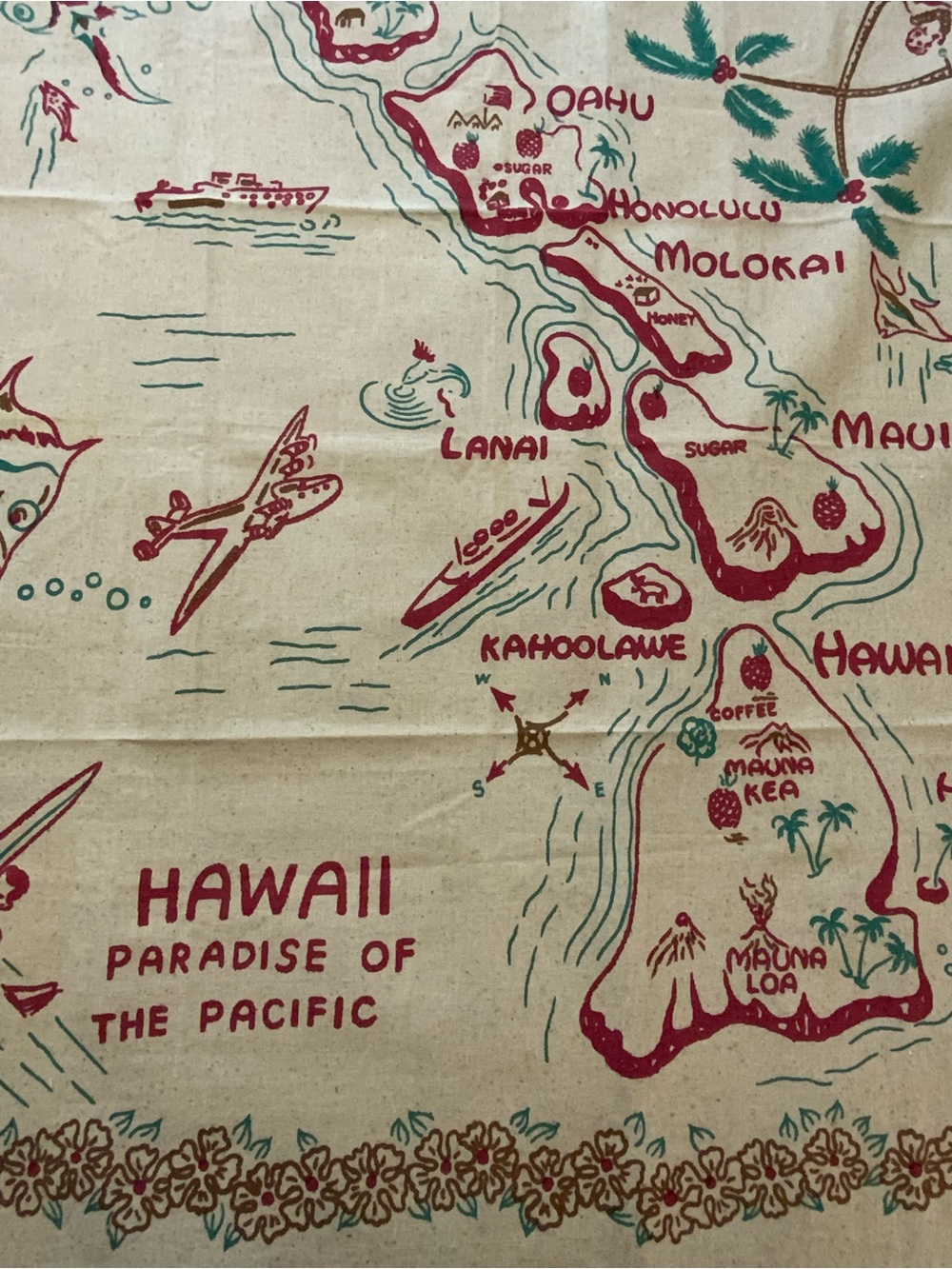 1940-50’s ‘Hawaii Paradise of the Pacific”Mint NOS
Tablecloth Rare - Picture 6 of 11